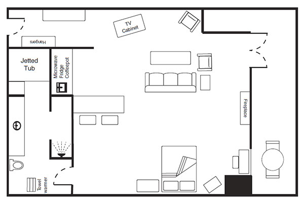 Loft Room floor plan at The Keeter Center